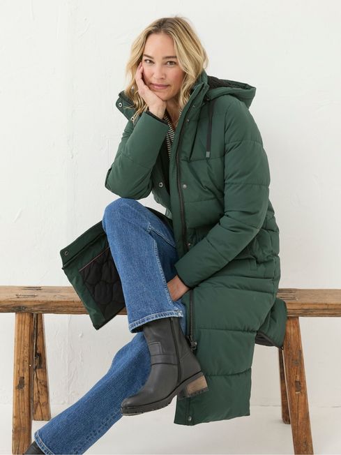 Green Long Puffer Jacket - KalisaHoldings