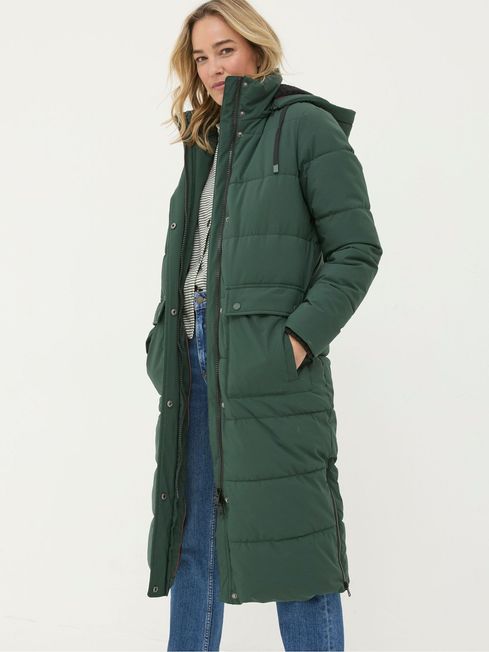 Green Long Puffer Jacket - KalisaHoldings