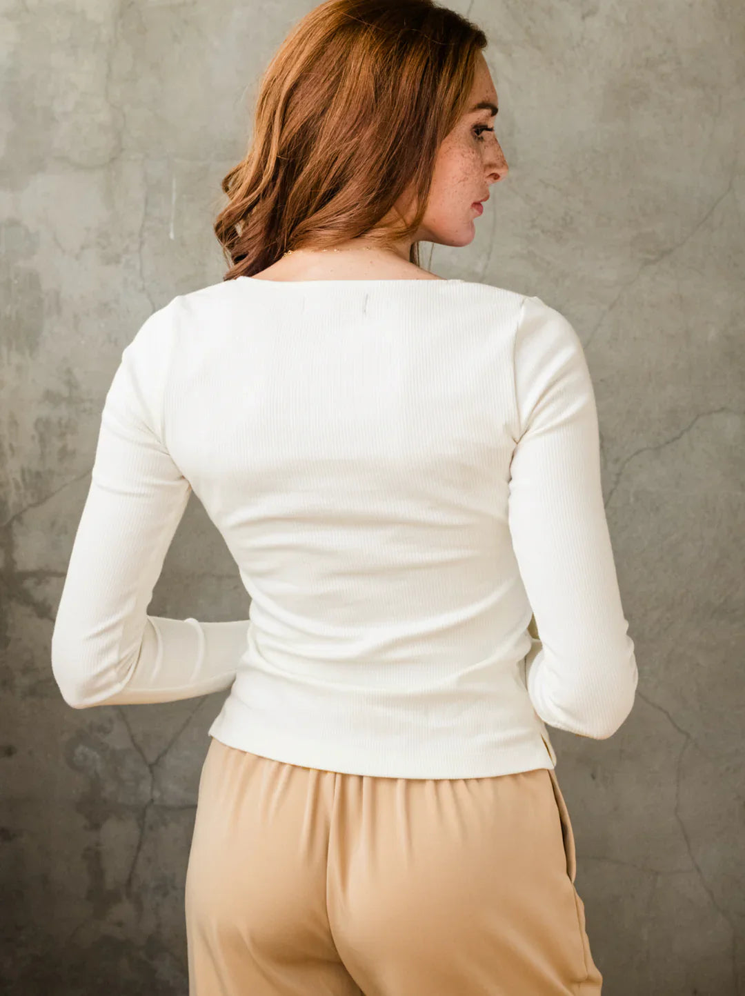 Ruched Top - White - KalisaHoldings